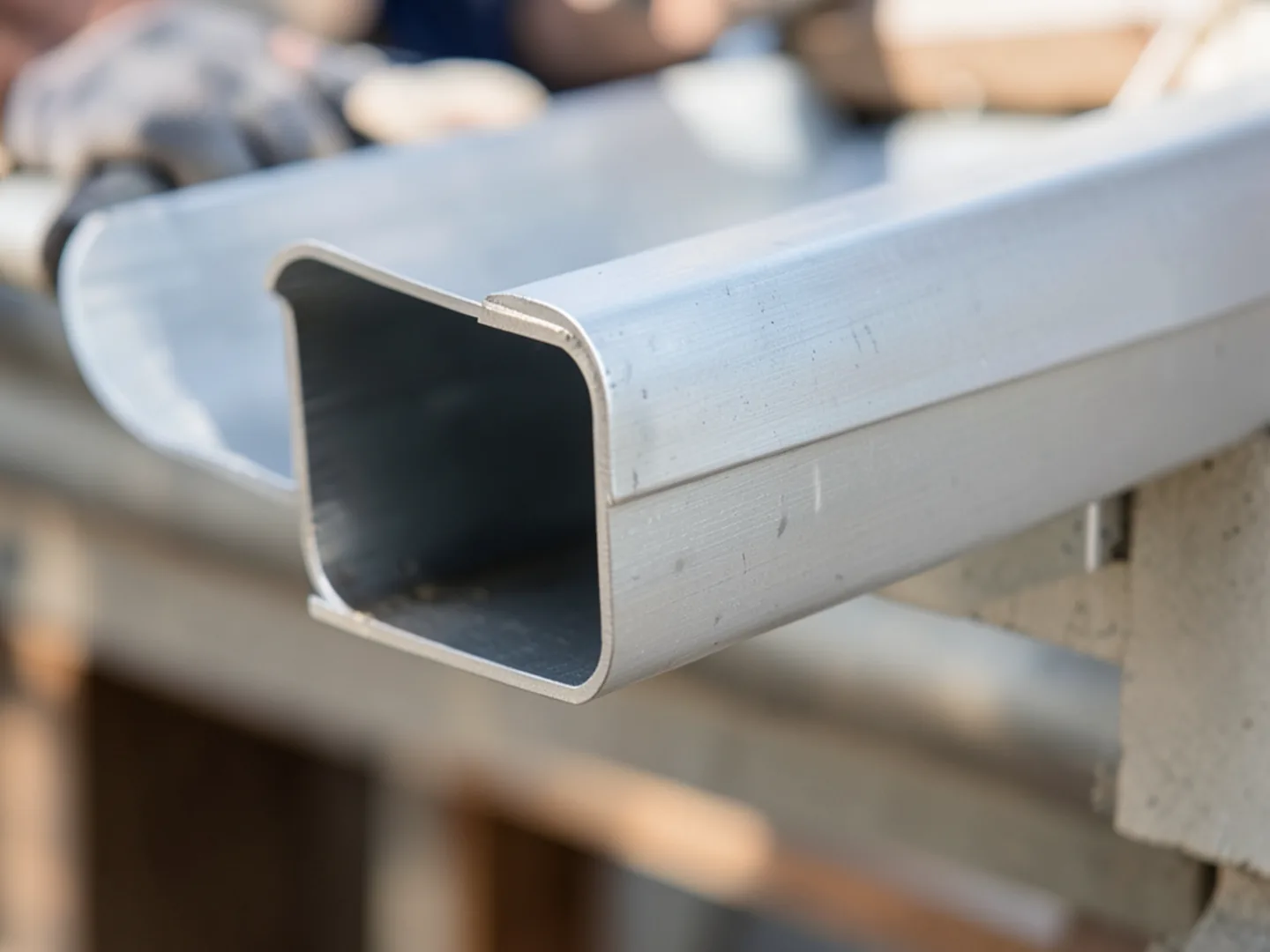 Cross-section profile of a 6-inch heavy gauge .032 seamless aluminum K-style gutter